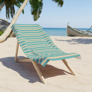 Aqua Beach Towel – Striped Cotton Summer Wrap - Dipaliz - Towels