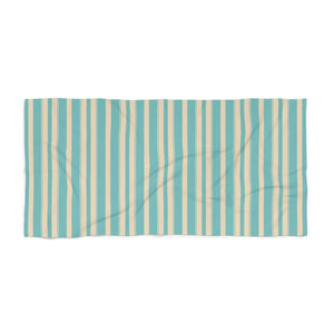 Aqua Beach Towel – Striped Cotton Summer Wrap - Dipaliz - Towels