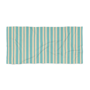 Aqua Beach Towel – Striped Cotton Summer Wrap - Dipaliz - Towels