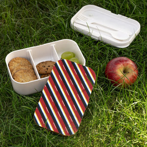 Retro Striped Bento Lunch Box Wooden Lid - Dipaliz - one Size - Accessories