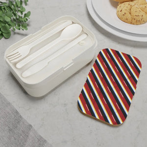 Retro Striped Bento Lunch Box Wooden Lid - Dipaliz - one Size - Accessories