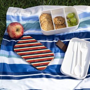 Retro Striped Bento Lunch Box Wooden Lid - Dipaliz - one Size - Accessories