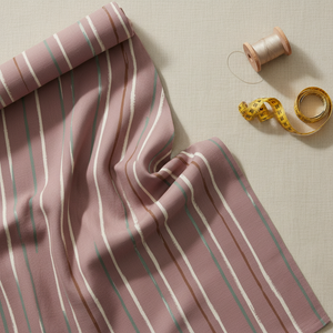 Striped fabric flatlay