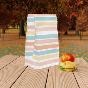Striped Pastel Lunch Bag - Insulated Polyester Cooler - Dipaliz - Bags