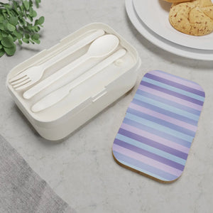 Striped Purple Bento Lunch Box - Compact Wooden Lid - Dipaliz - one Size - Accessories
