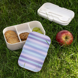 Striped Purple Bento Lunch Box - Compact Wooden Lid - Dipaliz - one Size - Accessories