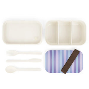 Striped Purple Bento Lunch Box - Compact Wooden Lid - Dipaliz - one Size - Accessories