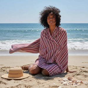 Red Beach Towel – Nautical Cotton Mix - Dipaliz - Towels