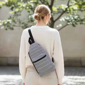 Striped Sling Bag Casual Crossbody Daypack - Dipaliz - Cross Body Bags