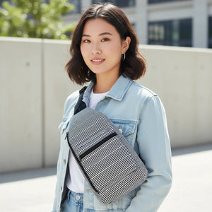 Striped Sling Bag Casual Crossbody Daypack - Dipaliz - Cross Body Bags