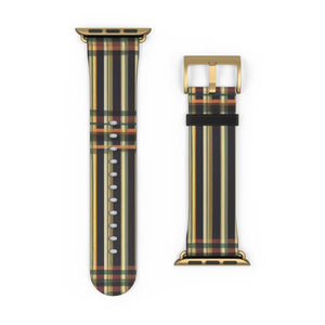 Vibrant Striped Watch Band - Edgy Faux Leather - Dipaliz - Bands