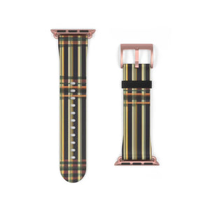Vibrant Striped Watch Band - Edgy Faux Leather - Dipaliz - Bands