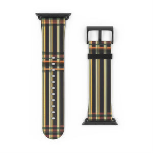 Vibrant Striped Watch Band - Edgy Faux Leather - Dipaliz - Bands