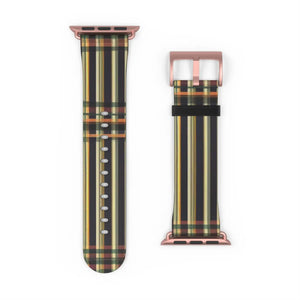 Vibrant Striped Watch Band - Edgy Faux Leather - Dipaliz - Bands