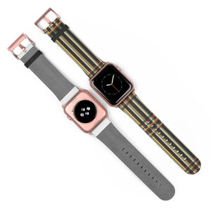 Vibrant Striped Watch Band - Edgy Faux Leather - Dipaliz - Bands