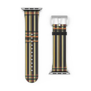 Vibrant Striped Watch Band - Edgy Faux Leather - Dipaliz - Bands