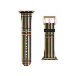 Vibrant Striped Watch Band - Edgy Faux Leather - Dipaliz - Bands