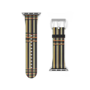 Vibrant Striped Watch Band - Edgy Faux Leather - Dipaliz - Bands