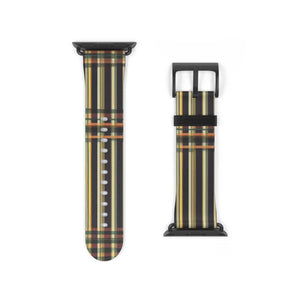 Vibrant Striped Watch Band - Edgy Faux Leather - Dipaliz - Bands