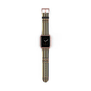 Striped Watch Band - Faux Leather Bold Style - Dipaliz - 38 - 41 Mm / Rose Gold Matte - Bands