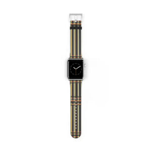Striped Watch Band - Faux Leather Bold Style - Dipaliz - 42 - 45 Mm / Silver Matte - Bands