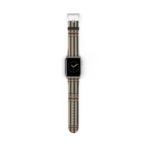 Striped Watch Band - Faux Leather Bold Style - Dipaliz - 38 - 41 Mm / Silver Matte - Bands