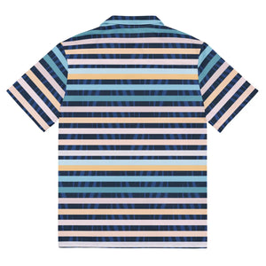 Eco-friendly Unisex Button Shirt - Stripes on Blue - Dipaliz - Shirts