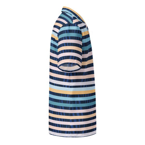 Eco-friendly Unisex Button Shirt - Stripes on Blue - Dipaliz - Shirts