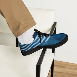 Navy Stripes Lace-up Canvas Shoes - Breathable Lining - Dipaliz