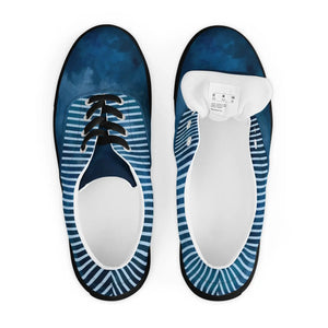 Navy Stripes Lace-up Canvas Shoes - Breathable Lining - Dipaliz