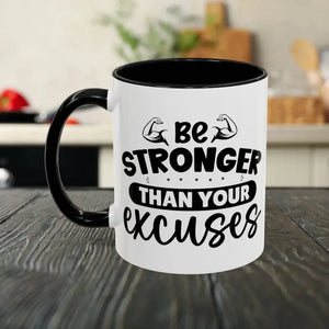 Accent Coffee Mug with Ergonomic Handle and Color Contrast - Dipaliz - 11oz / Black - Mugs