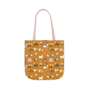 Farm Animals Canvas Tote - 5-color Straps Polyester - Dipaliz - Shopping Totes