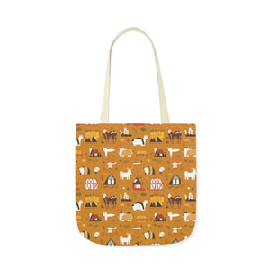 Farm Animals Canvas Tote - 5-color Straps Polyester - Dipaliz - Shopping Totes