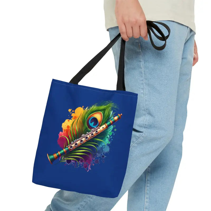 Peacock Flute Tote: Flaunt your Unique Style Everywhere! - Small Bags