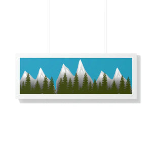 Framed Horizontal Poster - Mountain Range Wall Art - Dipaliz - 36″ x 12″ / White - Posters Prints & Visual Artwork