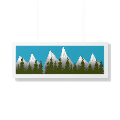 Transform your Space with a Framed Mountain Range Poster - 36″ x 12″ / White