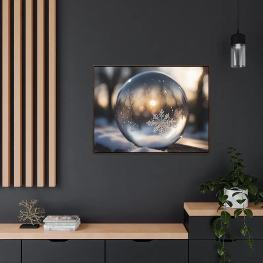 Stunning Ice Crystal Canvas Wraps with Poplar Wood Frame - 40″ x 30″ / Walnut / 1.25’’