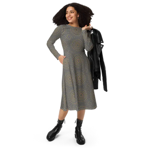 Long Sleeve Midi Dress - Elegant Sophistication - Dipaliz - Dresses