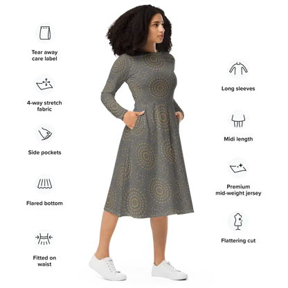 Elevate your Style with a Stunning Long Sleeve Midi Dress - Dresses