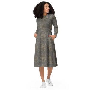 Long Sleeve Midi Dress - Elegant Sophistication - Dipaliz - Xs - Dresses