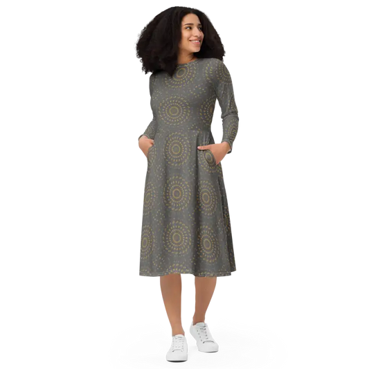 Elevate with a Chic Long Sleeve Midi Dress! - Xs Dresses