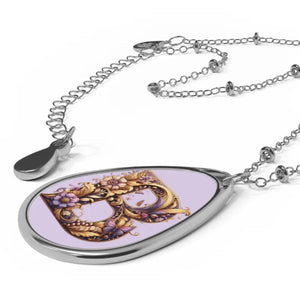 Stunning Oval Necklace Letter b Zinc Alloy Jewelry - Dipaliz - one Size / Silver - Necklaces