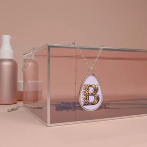 Stunning Oval Necklace Letter b Zinc Alloy Jewelry - Dipaliz - one Size / Silver - Necklaces