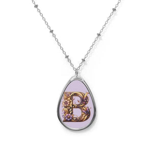 Stunning Oval Necklace Letter b Zinc Alloy Jewelry - Dipaliz - one Size / Silver - Necklaces