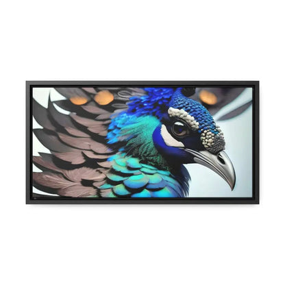 Elevate your Home with a Stunning Peacock Bird Canvas - 20″ x 10″ / Black / Premium Gallery Wraps (1.25″)