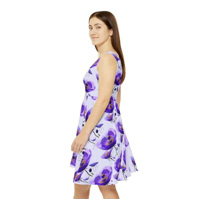 Get Poppin in Style with the Ultimate Purple Skater Dress - All Over Prints