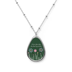 Wildflower Oval Necklace - Durable Zinc Alloy Nature Jewelry - Dipaliz - one Size / Silver - Necklaces