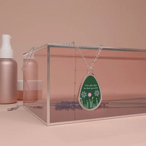 Wildflower Oval Necklace - Durable Zinc Alloy Nature Jewelry - Dipaliz - one Size / Silver - Necklaces