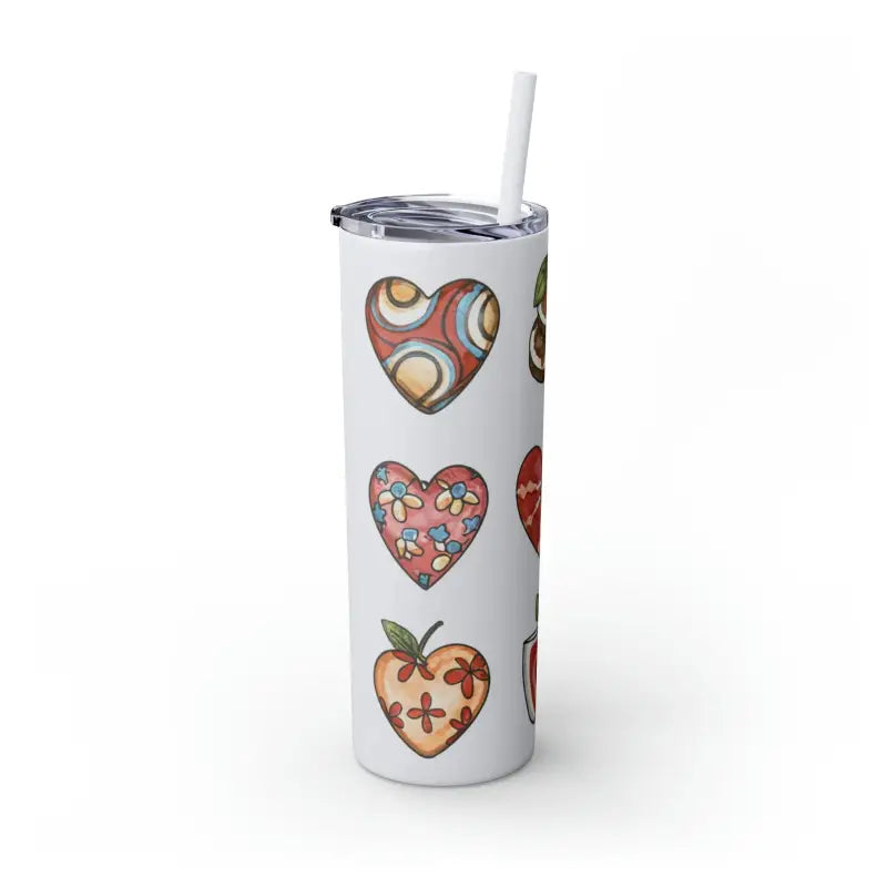 Sip Stylishly: Skinny Tumbler with Color Matching Straw - Glossy / Glitter Iceberg / 20oz Mug