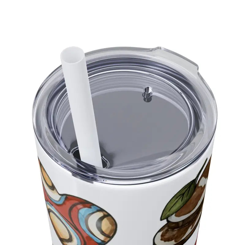 Sip Stylishly: Skinny Tumbler with Color Matching Straw - Mug